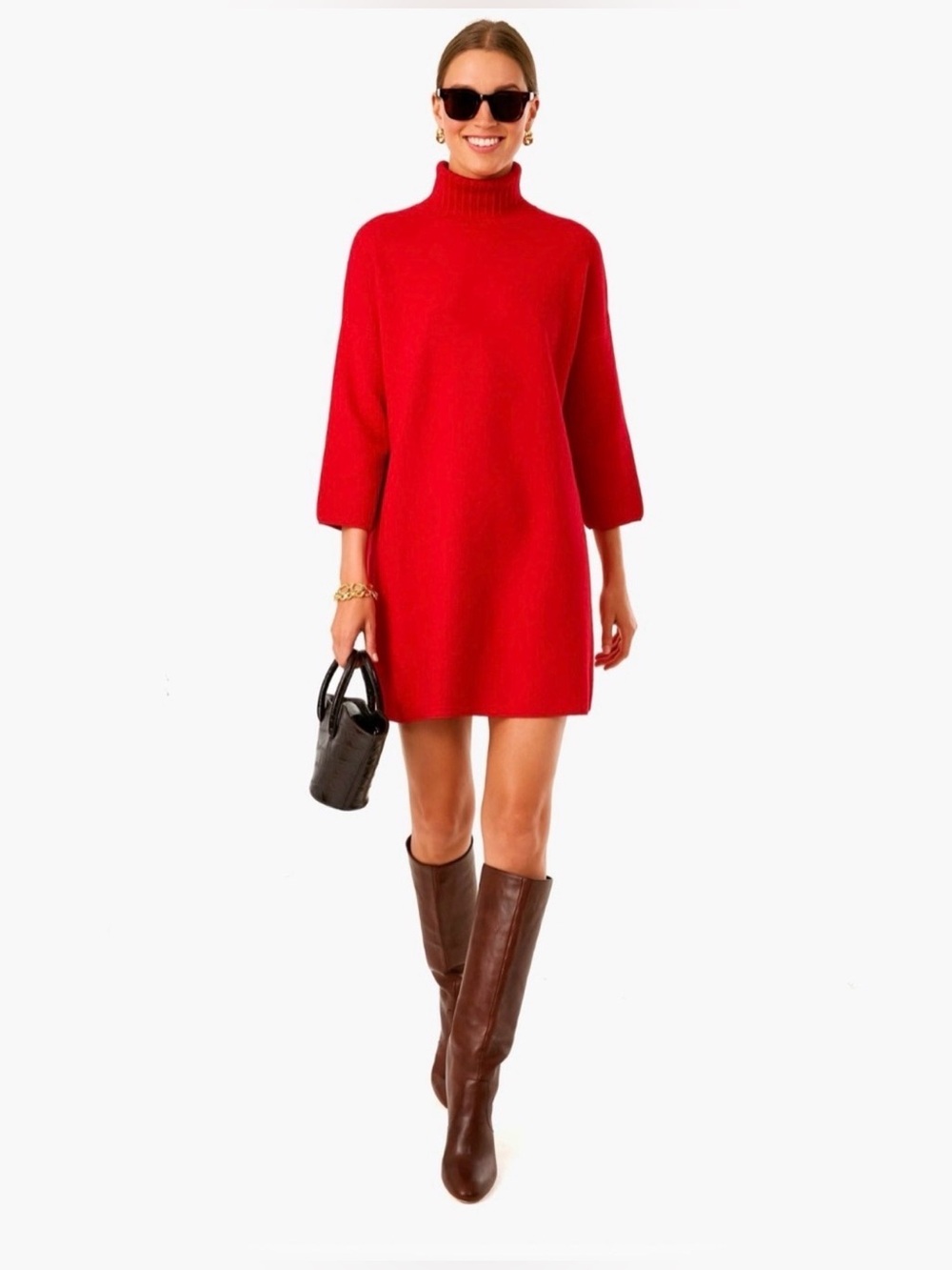 Pomander Place Vivianne Sweater Dress in red, Size S